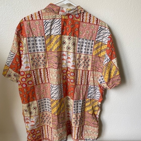 Banks Journal Men’s Crafted Woven Short Sleeve Patchwork Button Down Shirt Sz XL - Picture 5 of 9